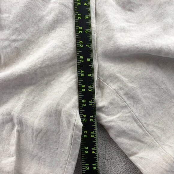 JM Collection Women's Pants Size PM Linen Blend Straight Leg Elastic Waist Beige - Picture 7 of 13